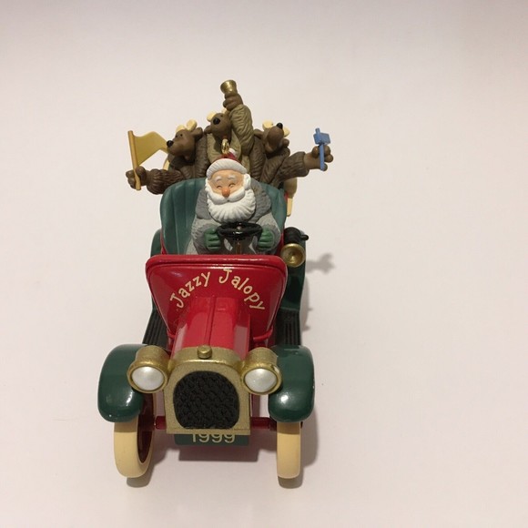 Hallmark Keepsake 1999 JAZZY JALOPY Santa Driving Car With Reindeer w/ sound - Picture 5 of 5